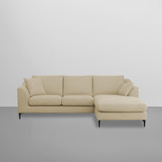 Cortina RHS 4 Seater L Shape Sofa Set for Living Room (Cream Fabric) Premium Fabric Sofa