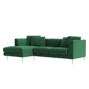Vesco LHS 4 Seater L Shape Sofa Set for Living Room (Green) Premium Fabric Sofa