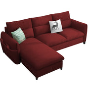 Andon 4 Seater L Shape Sofa Set for Living Room (Maroon Fabric) Left Side Sofa
