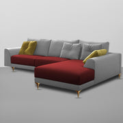 Viva RHS 6 Seater L Shape Sofa Set for Living Room (Green Grey) Premium Fabric Sofa