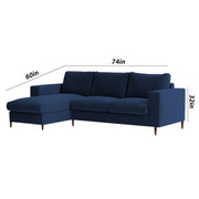Charmi LHS 4 Seater L Shape Sofa Set for Living Room (Blue Fabric) Premium Fabric Sofa
