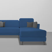 Arlond RHS 4 Seater L Shape Sofa Set for Living Room (Blue Fabric) Premium Fabric Sofa