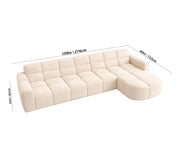 Rudo Modern Sofa, Tufted Design Upholstered 6 Seater LHS L - Shape Sofa Set for Living Room, (Black Colour) Premium Velvet Fabric Sofa