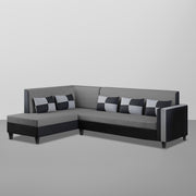 Nordy LHS 6 Seater L Shape Sofa Set for Living Room (Dark Grey Black Colour) Premium Fabric Sofa Set