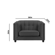 Sinclair 1 Seater Sofa Set for Living Room (Blue Colour) Premium Fabric Sofa