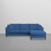 Cortina RHS 4 Seater L Shape Sofa Set for Living Room (Blue Fabric) Premium Fabric Sofa