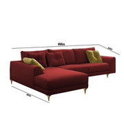 Viva LHS 6 Seater L Shape Sofa Set for Living Room (Maroon) Premium Fabric Sofa