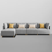 Salina LHS 6 Seater L Shape Sofa Set for Living Room (Black) Premium Fabric Sofa