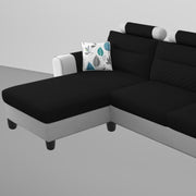 Lanorome LHS 4 Seater L Shape Sofa Set for Living Room- (Black Grey) Premium Fabric Sofa