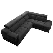 Elldona RHS 6 Seater Corner L Shape Sofa Set for Living Room (Black) Premium Fabric Sofa