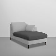 Cortina RHS 4 Seater L Shape Sofa Set for Living Room (Black Grey Fabric) Premium Fabric Sofa