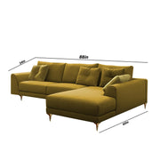 Viva RHS 6 Seater L Shape Sofa Set for Living Room (Yellow) Premium Fabric Sofa