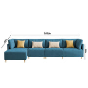 Salina LHS 6 Seater L Shape Sofa Set for Living Room (Black) Premium Fabric Sofa