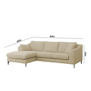 Cortina LHS 4 Seater L Shape Sofa Set for Living Room (Cream Fabric) Premium Fabric Sofa