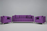 Eren 3+1+1 Seater Sofa Set for Living Room (Purple Colour Fabric) Premium Fabric Sofa Set for Living Room