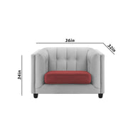 Sinclair 1 Seater Sofa Set for Living Room (Maroon Grey Colour) Premium Fabric Sofa