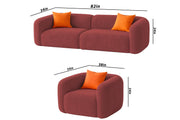 Vesta Modern Velvet Bubble Cloud Sofa, Tufted Design Upholstered 3+1+1 Seater Sofa Set for Living Room, (Black Colour) Premium Velvet Fabric Sofa