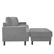 Oudrey 3 Seater Sofa Set with Center Table for Living Room (Grey Colour) Premium Fabric Sofa