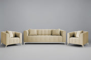 Casaliving Eren 3+1+1 Seater Sofa Set for Living Room (Black Colour Fabric) Premium Fabric Sofa Set for Living Room