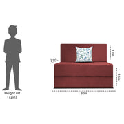 Mapron 1 Seater Sofa Cum Bed with 1 Cushions for Living Room (Black Fabric) Premium Fabric Sofa 2.5x6 Feet