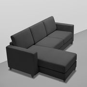 Casaliving Stoiny LHS 4 Seater L Shape Sofa Set for Living Room (Black Fabric) Premium Fabric Sofa