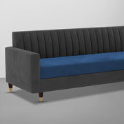 Garcia 3 Seater Sofa Set for Living Room (Blue Black Colour) Premium Fabric Sofa