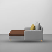 Vive 1 Seater Lounge Sofa for Living Room (Brown Grey Colour) Premium Fabric Sofa
