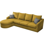 Shrank Round Lounger L Shape 6 Seater Sofa Set for Living Room (Yellow) Fabric Sofa | LHS