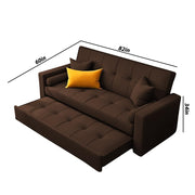 Artic 3 Seater Sofa Cum Bed for Living Room (Black) Premium Velvet Fabric Sofa