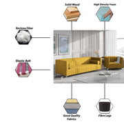 Canova 3+1 Seater Sofa Set for Living Room (Yellow) Premium Velvet Fabric Sofa