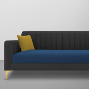 Casaliving Fenton 3 Seater Sofa Set for Living Room (Black Blue Colour) Premium Fabric Sofa