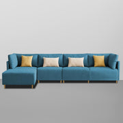 Salina LHS 6 Seater L Shape Sofa Set for Living Room (Black) Premium Fabric Sofa