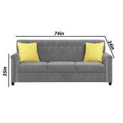 Rogelio 1 Seater Sofa Set for Living Room (Black Fabric)