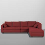 Dorian RHS 6 Seater L Shape Sofa Set for Living Room (Maroon Fabric) Premium Fabric Sofa