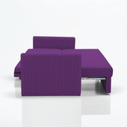Clifton 3 Seater Sofa Cum Bed for Living Room (Purple Fabric) Premium Fabric Sofa