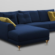 Viva LHS 6 Seater L Shape Sofa Set for Living Room (Blue) Premium Fabric Sofa