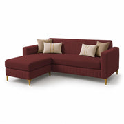 Casaliving Daxos 4 Seater L Shape Sofa Set with Movable Ottoman | Flexible Left or Right Layout | Cozy Velvet Fabric | Soft Touch Seating | Modern Designer Sofa for Living Room (Black)