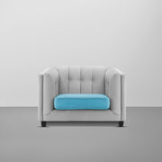 Sinclair 1 Seater Sofa Set for Living Room (Blue Colour) Premium Fabric Sofa