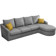 Shrank Round Lounger L Shape 6 Seater Sofa Set for Living Room (Grey) Fabric Sofa | RHS