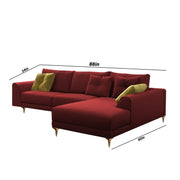 Viva RHS 6 Seater L Shape Sofa Set for Living Room (Maroon) Premium Fabric Sofa
