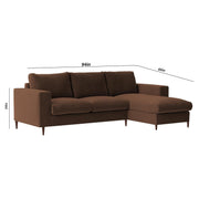 Charmi RHS 4 Seater L Shape Sofa Set for Living Room (Brown Fabric) Premium Fabric Sofa