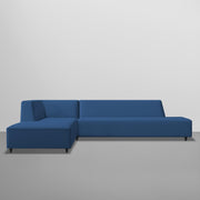 Casaliving Geletin 6 Seater LHS L Shape Sofa Set with Ottoman for Living Room (Blue Fabric) Premium Fabric Sofa