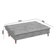 Calvin 3 Seater Sofa Cum Bed for Living Room (Black Fabric) Premium Fabric Sofa