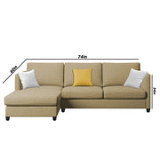 Hanery 4 Seater L Shape Sofa Set for Living Room | Colour - Cream Fabric