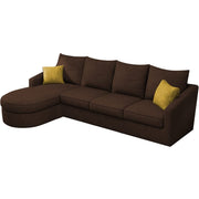 Shrank Round Lounger L Shape 6 Seater Sofa Set for Living Room (Brown) Fabric Sofa | LHS