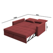 Casaliving Treshta 2 Seater Pull-Out Premium Fabric Sofa Cum Bed Sofa Set with Center Table for Living Room (Black Fabric Color) Premium Fabric Sofa Set for Living Room Sofa Cum Bed