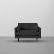 Grover 1 Seater Sofa Set for Living Room (Black Fabric) Premium Fabric Sofa