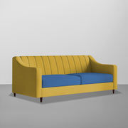 Mobius 3 Seater Sofa Set for Living Room (Blue Yellow Colour Sofa) Premium Fabric Sofa for Living Room