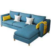Asser RHS 4 Seater L Shape Sofa Set for Living Room (Turquise) Premium Fabric Sofa