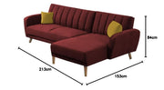 Rino RHS 4 Seater L Shape Sofa Set for Living Room (Maroon Fabric)